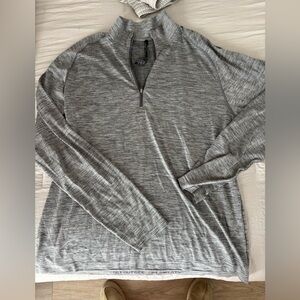 LULULEMON MENS all in motion Grey Heather Quarter-Zip Pullover XXL
